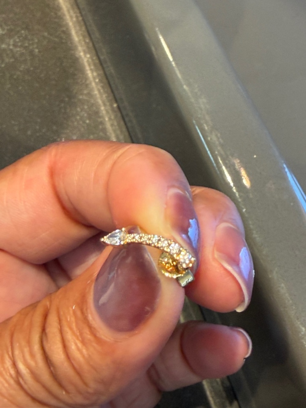 Left Ear Diamond and 14k Gold Crawler Earring